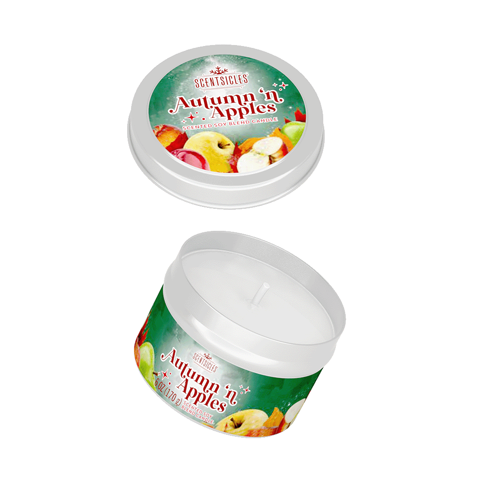 Scentsicles, 6oz Candle Tin, Autumn n Apples