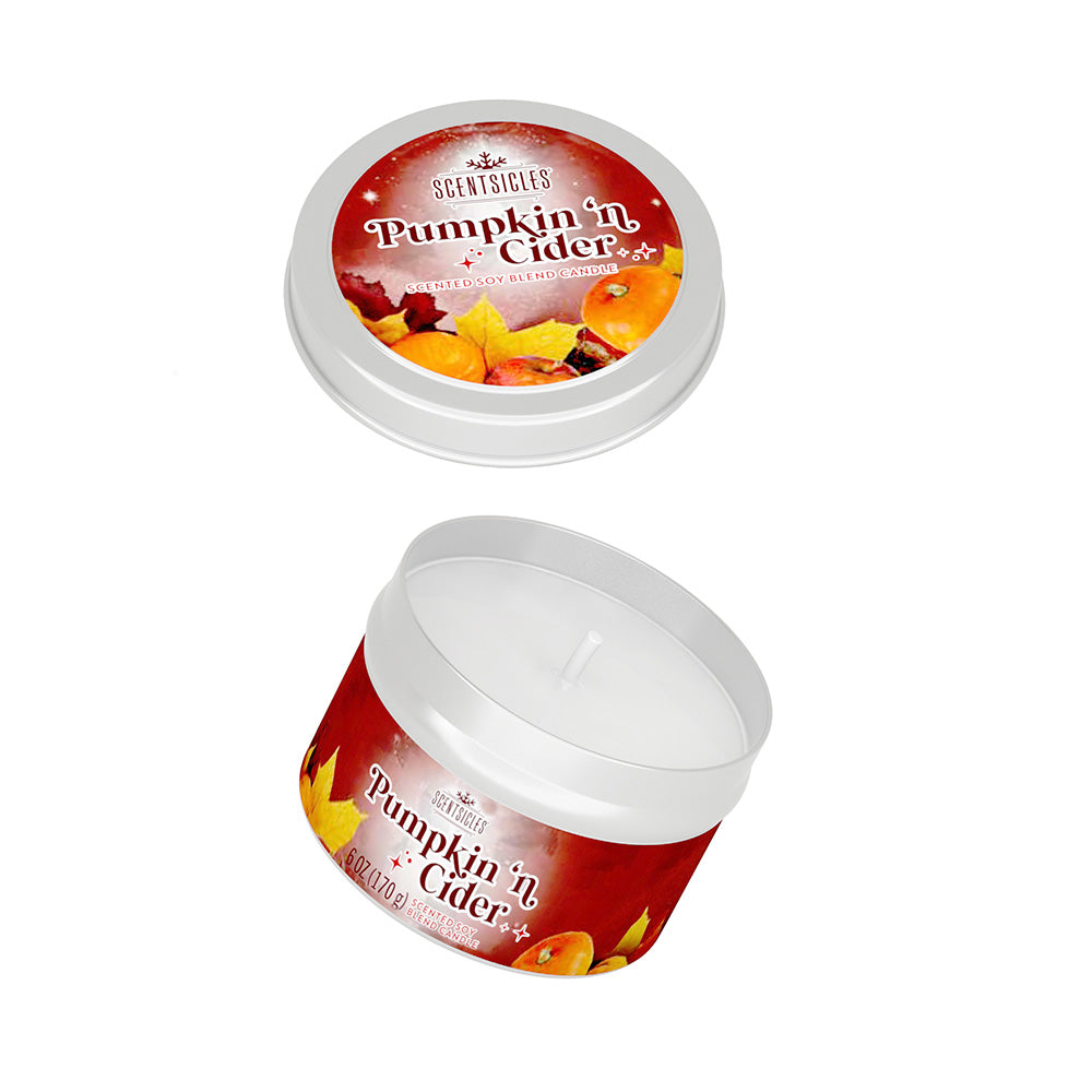 Scentsicles, 6oz Candle Tin, Pumpkin 'n Cider