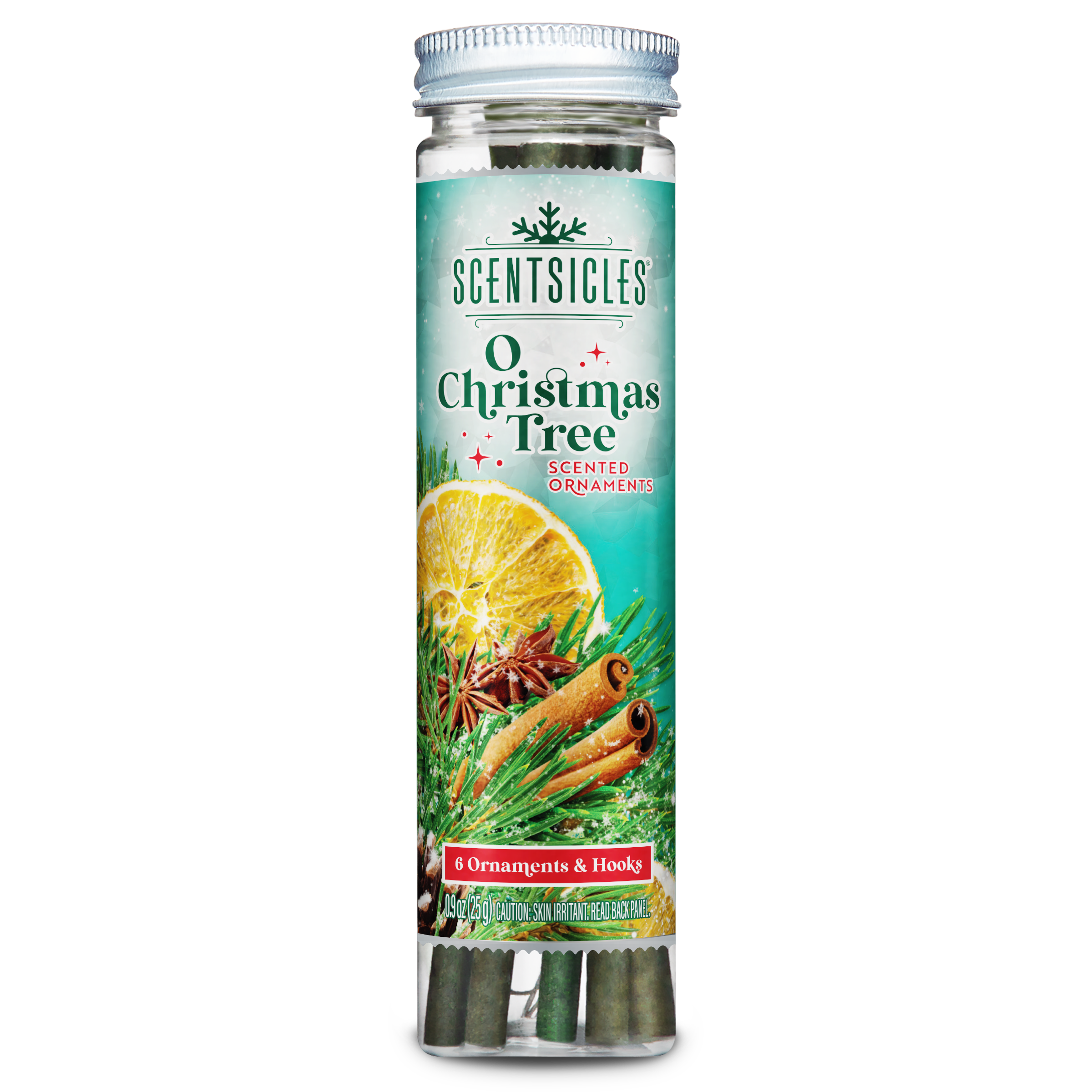 Scentsicles Scented Ornament Sticks, White Winter Fir and O Christmas Tree Spring Stock Up and Save Bundle - 6 Bottles Total